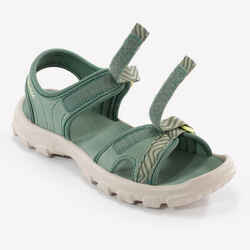Kids’ Hiking Sandals MH100 TW UK Size 13 to 4 - Khaki and Yellow