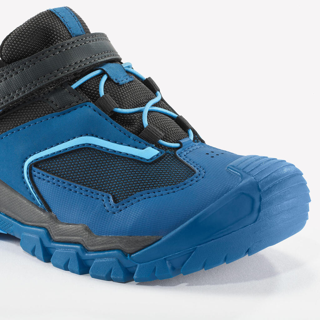 Detská turistická nepremokavá obuv Crossrock so suchým zipsom 28-34 modrá