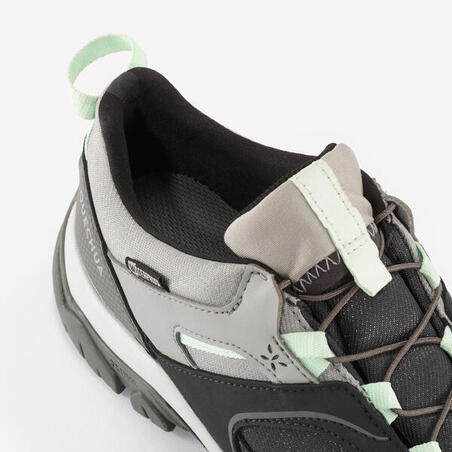 Cipele za planinarenje CROSSROCK na pertlanje vodootporne dečje - sive