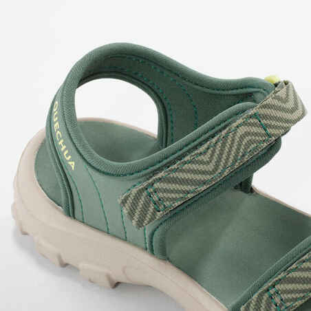 Kids’ Hiking Sandals  - NH100 - UK Kids size 6.5 to 12.5 - Khaki