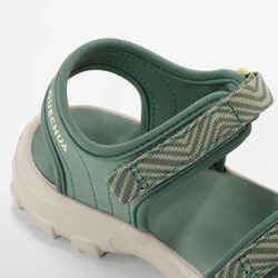 Kids’ Hiking Sandals MH100 TW UK Size 13 to 4 - Khaki and Yellow