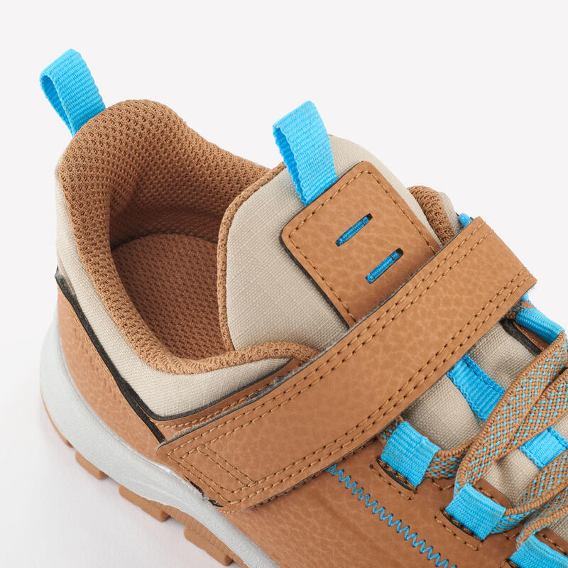 Chaussures de randonnée enfant avec scratch - NH500 LOW MARRON/BLEU - 28 AU 34