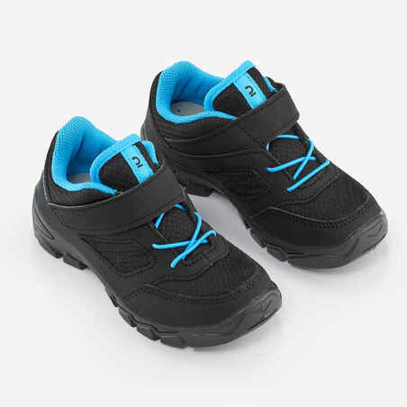 Kids' Velcro hiking shoes  NH100 black - 24 to 34 