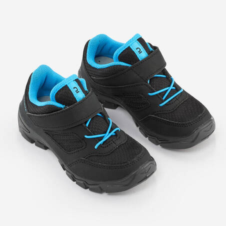 Kids' Velcro hiking shoes  NH100 black - 24 to 34 