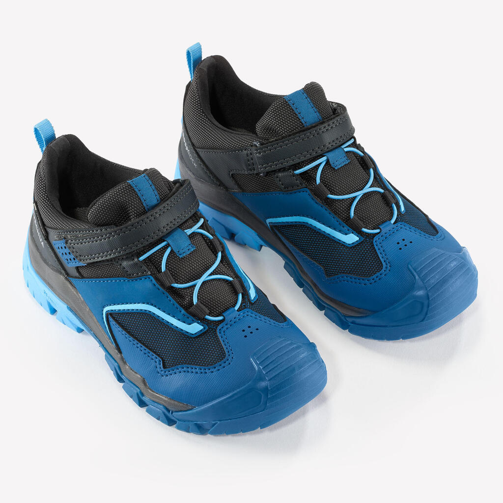 Detská turistická nepremokavá obuv Crossrock so suchým zipsom 28-34 modrá