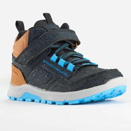 Zapatillas de senderismo Mid tira autoadherente 28 a 34 niños - NH500 gris