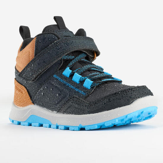 Zapatillas de senderismo Mid tira autoadherente 28 a 34 niños - NH500 gris