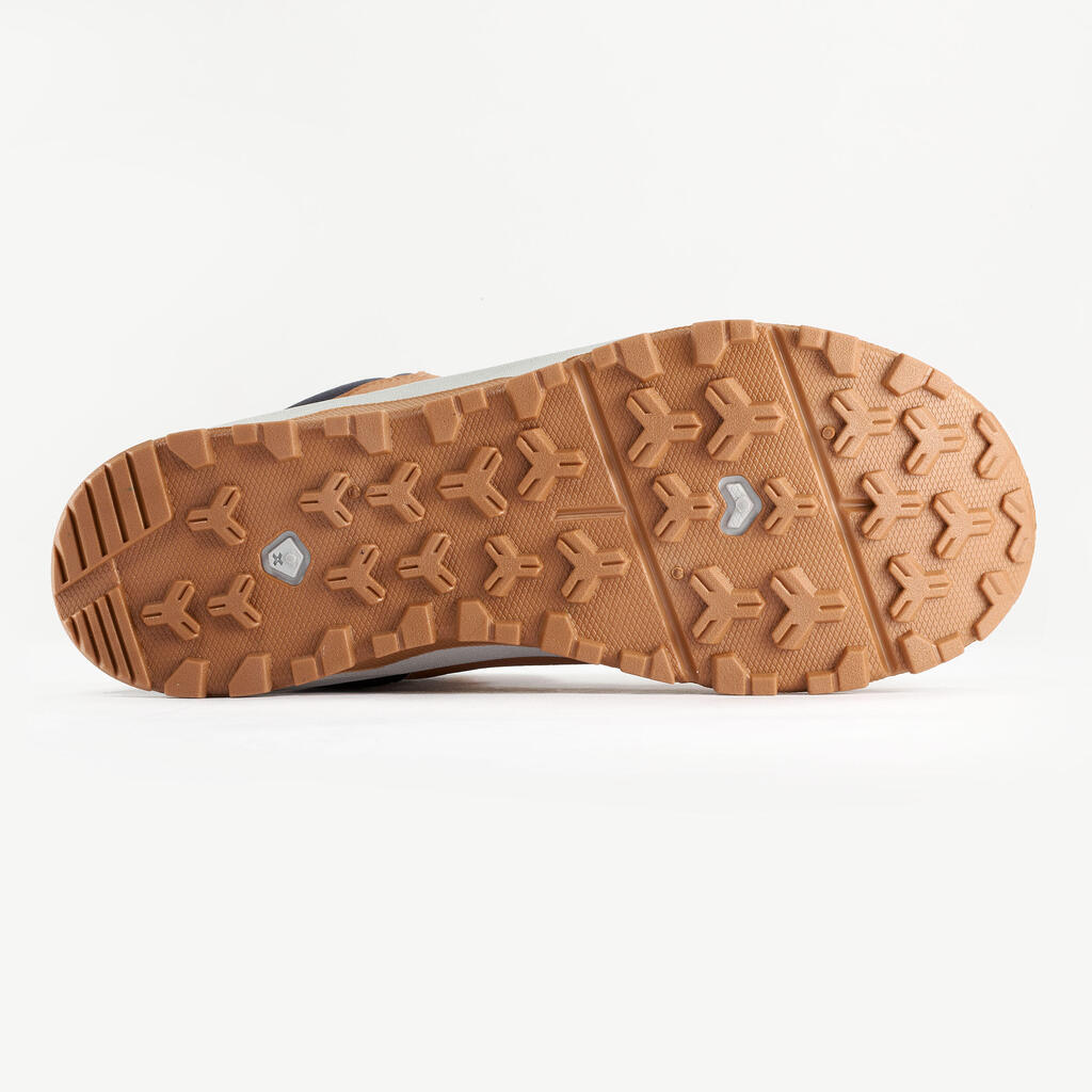 Chaussures de randonnée mid à lacets déparlantes 35 au 38 enfant, NH500 marron