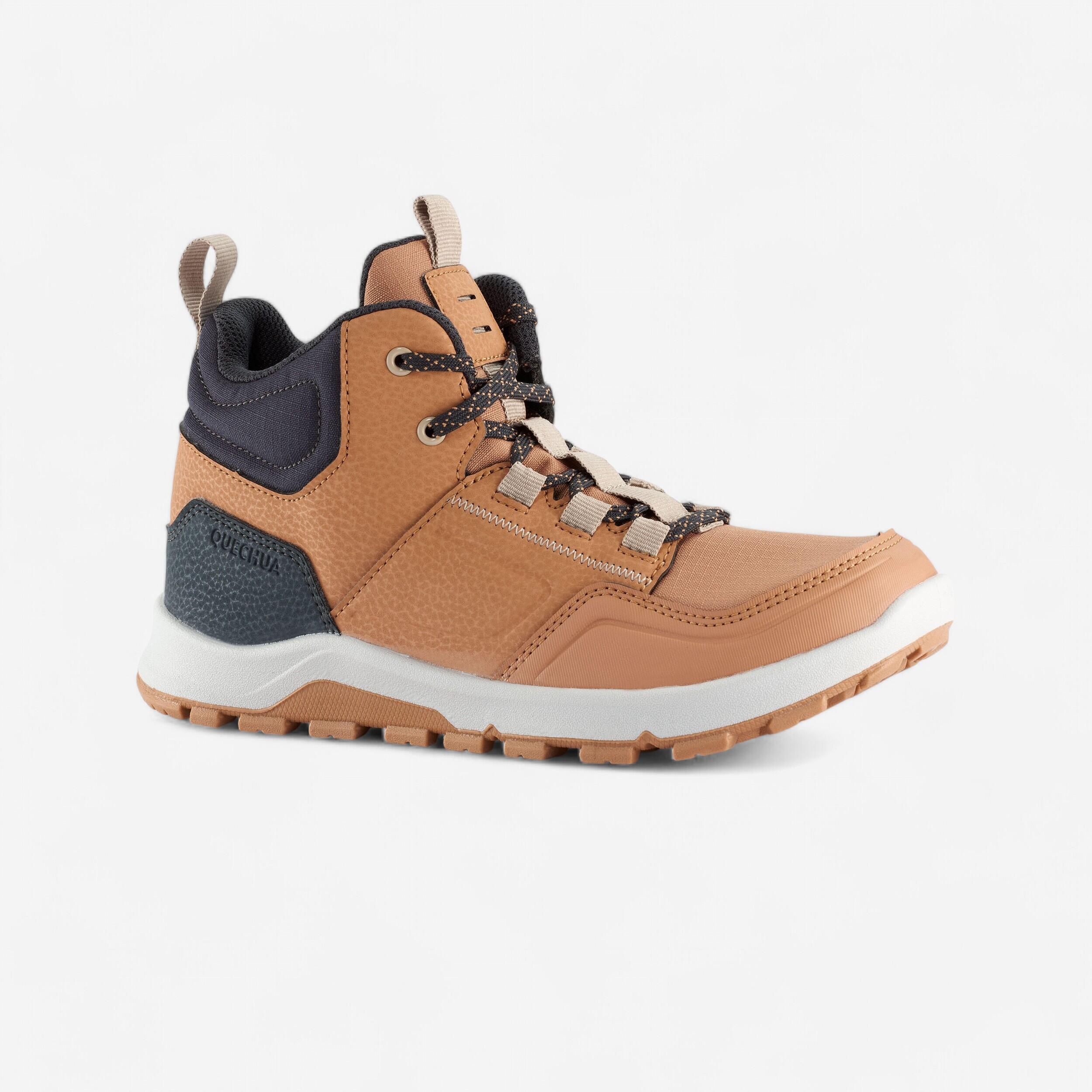Kids Hiking Boots NH500 MID UK size 2.5 to 5.5 Brown