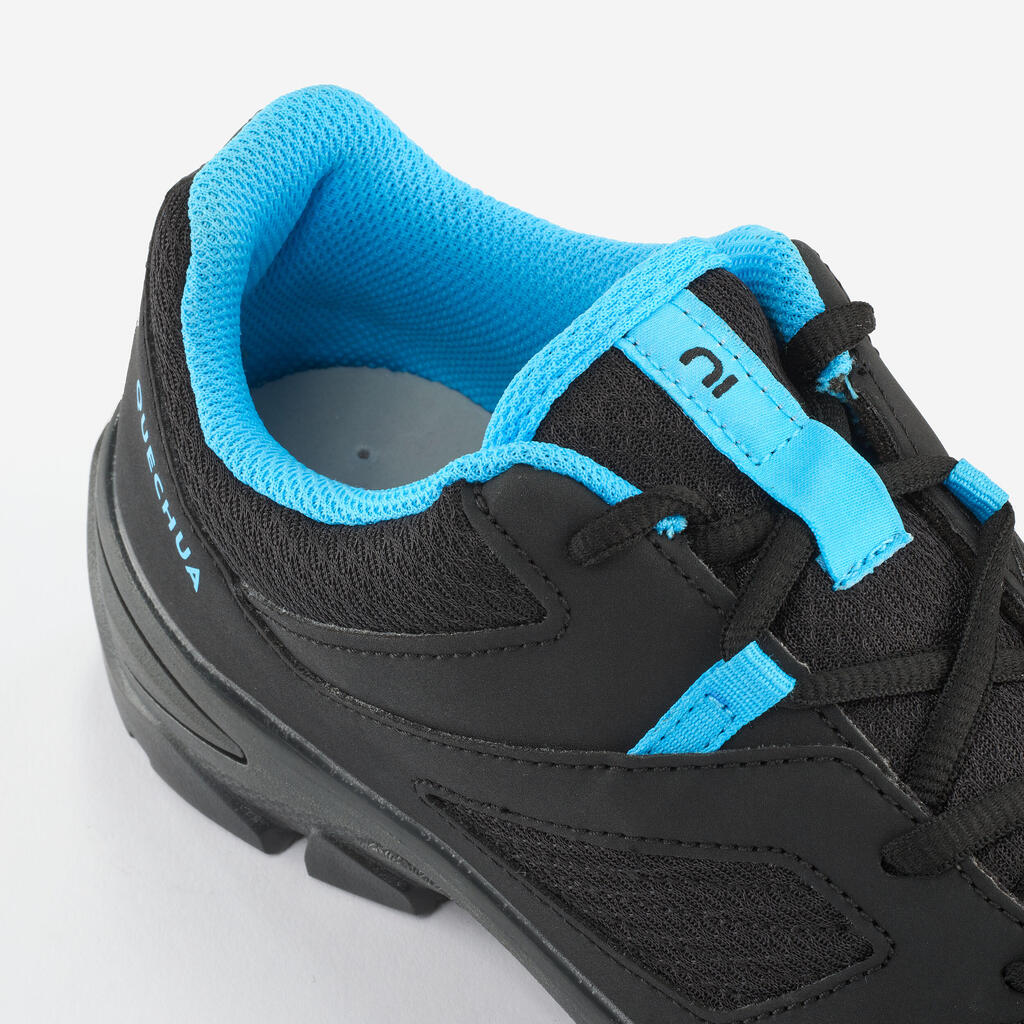 ZAPATILLA DE SENDERISMO NIÑOS CON CORDONES - NH100 NEGRO- 35 A 38