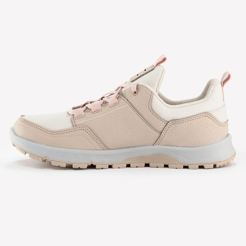 Wanderschuhe Kinder Grösse 35-38 niedrig mit Schnürung - NH500 Low beige/rosa 