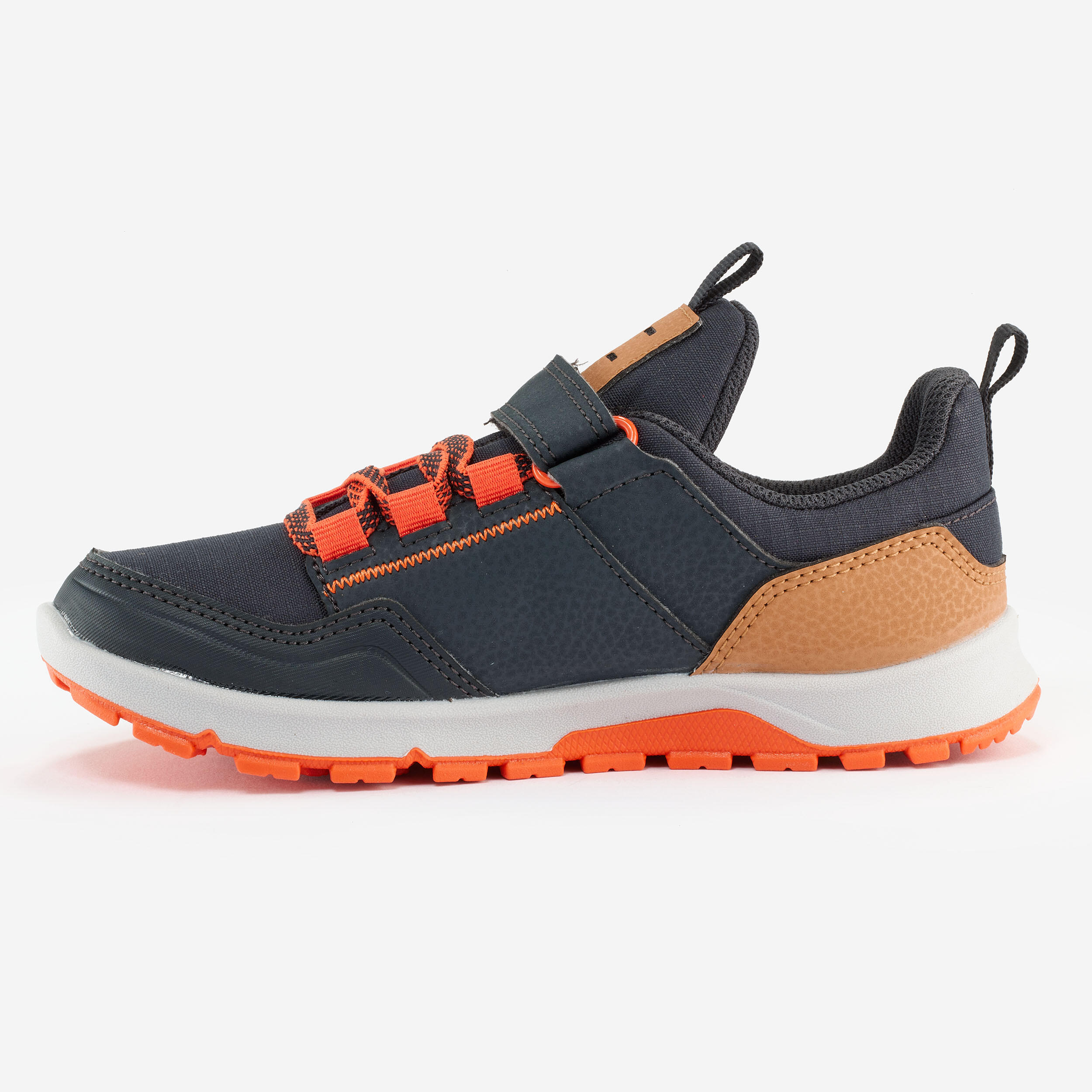 Kids’ Hiking Boots with Velcro - NH500 Low-rise - UK size 10 - 2 - Blue/Orange 5/10