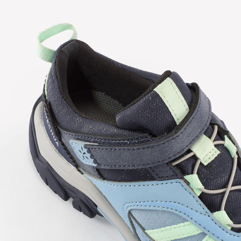 Chaussures imperméables de randonnée enfant -CROSSROCK bleu clair - 28 AU 34