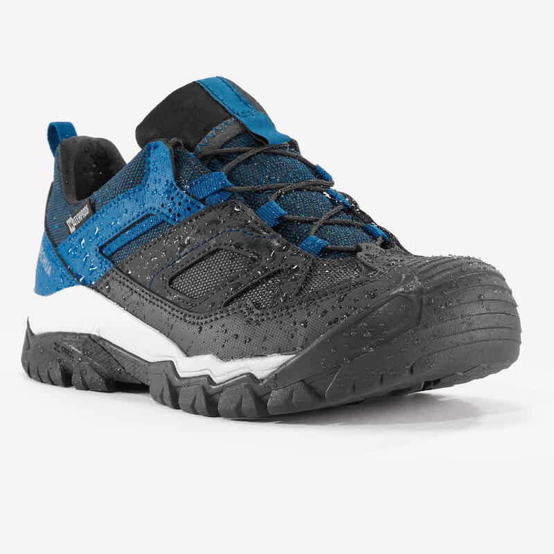 Chaussures imperméables de randonnée enfant avec lacet - CROSSROCK bleues 35-38