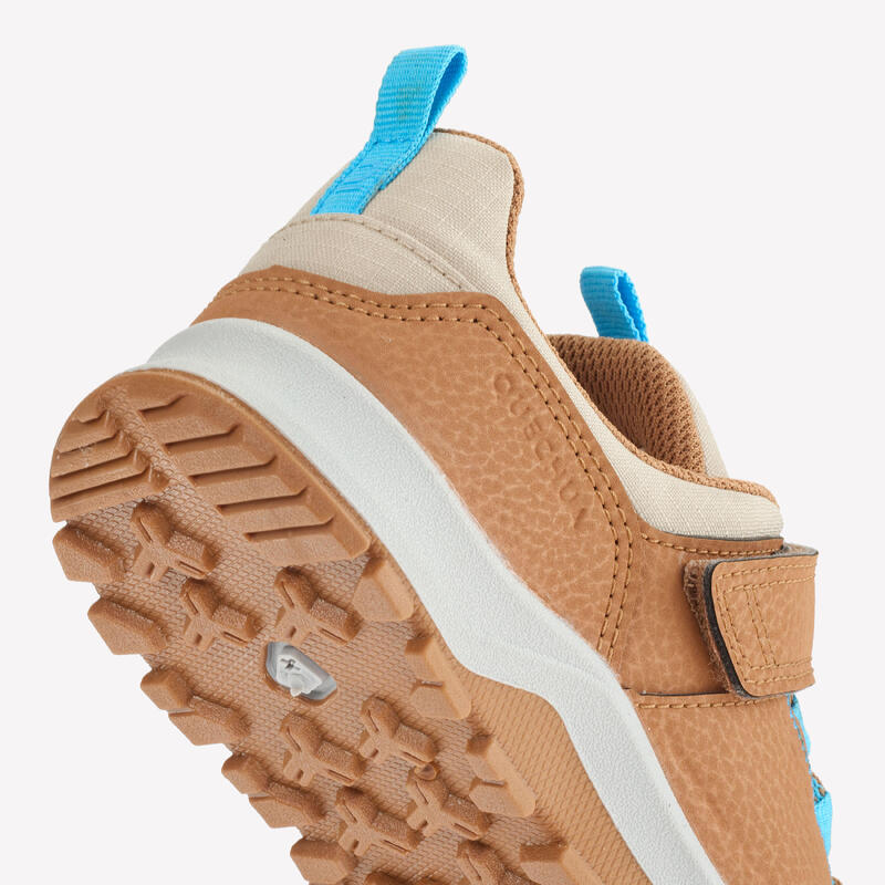 Chaussures de randonnée enfant avec scratch - NH500 LOW MARRON/BLEU - 28 AU 34