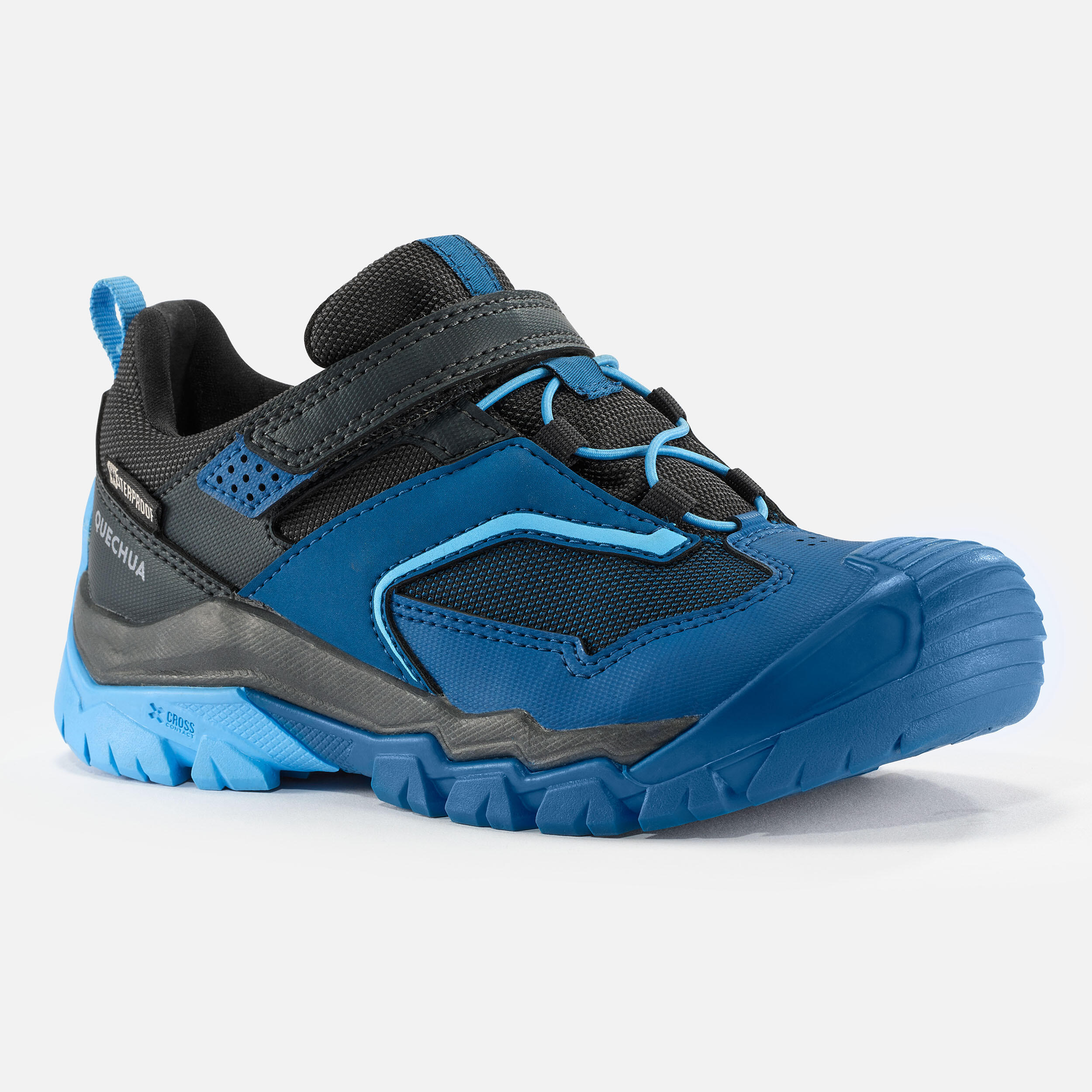 Waterproof children's scratch hiking shoes -CROSSROCK blue- 28 to 34