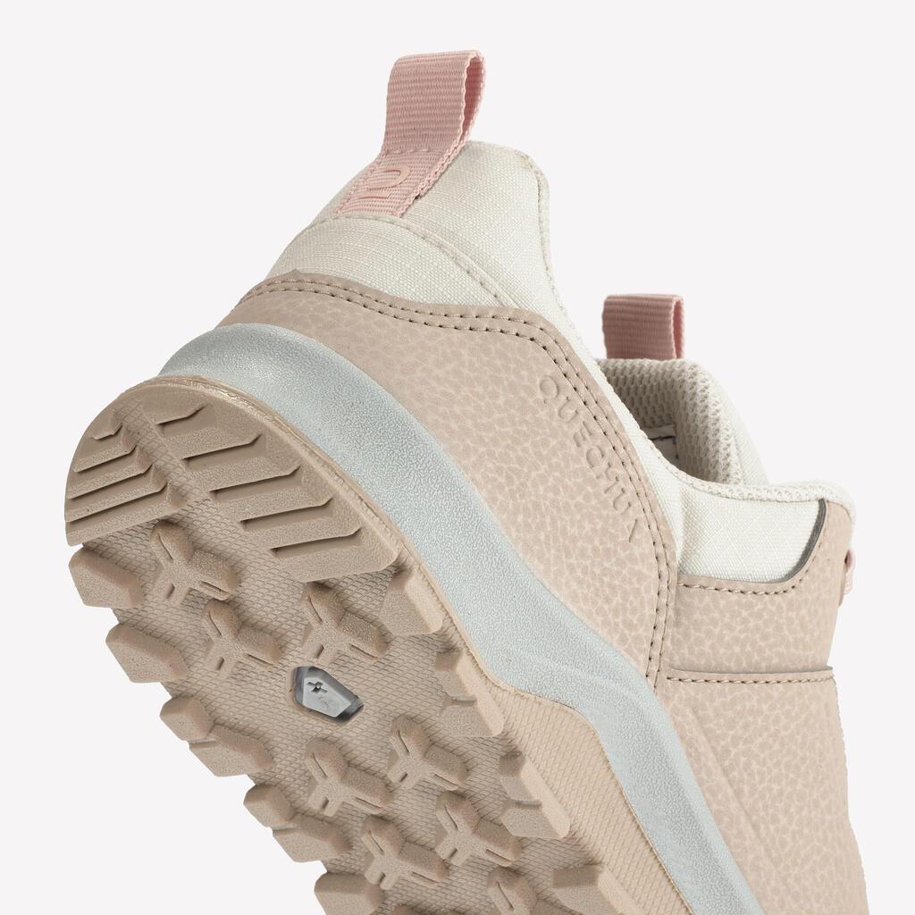 Wanderschuhe Kinder Grösse 35-38 niedrig mit Schnürung - NH500 Low beige/rosa 