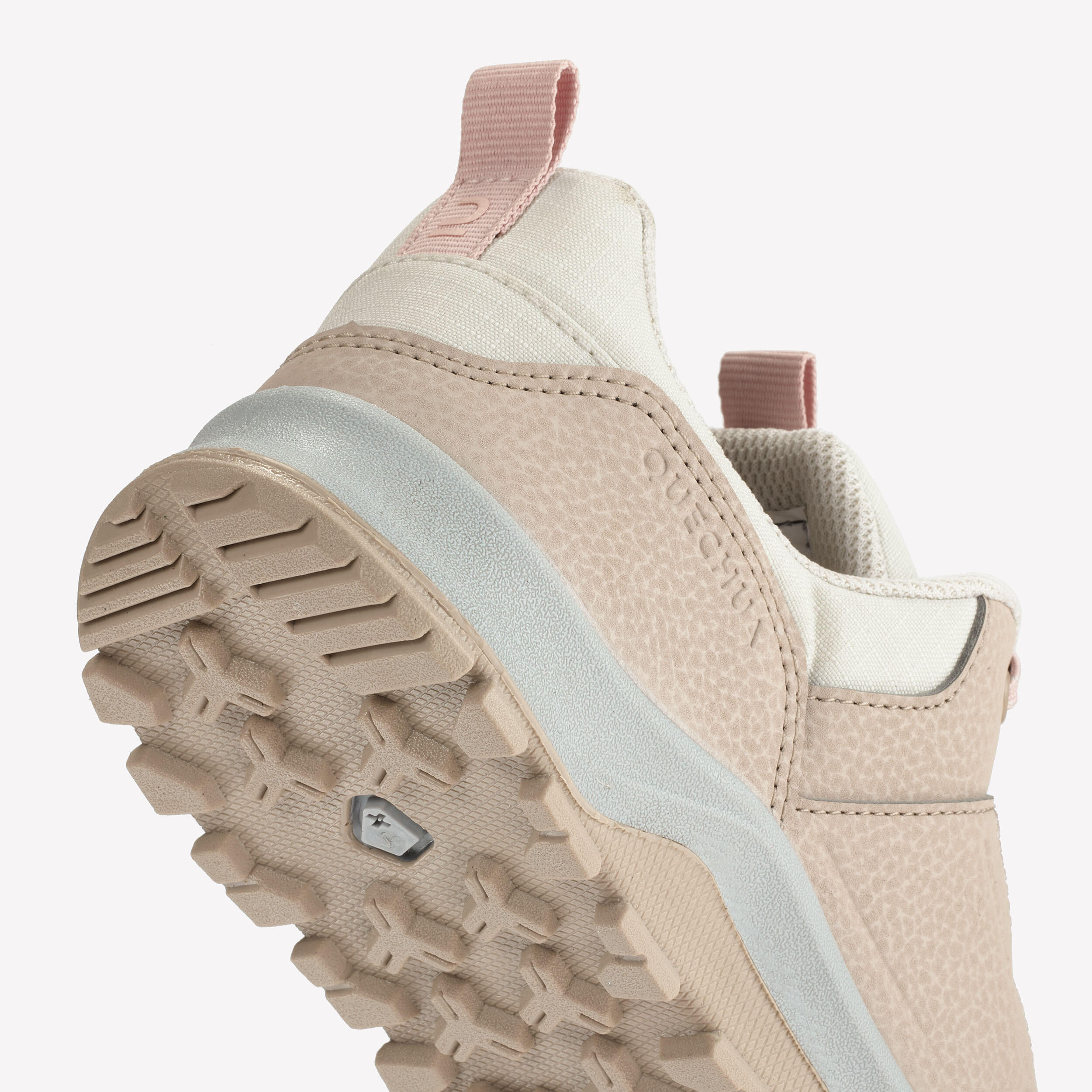 Lage wandelschoenen kinderen NH500 low vetersluiting beige/roze maat 35 tot 38 7/10