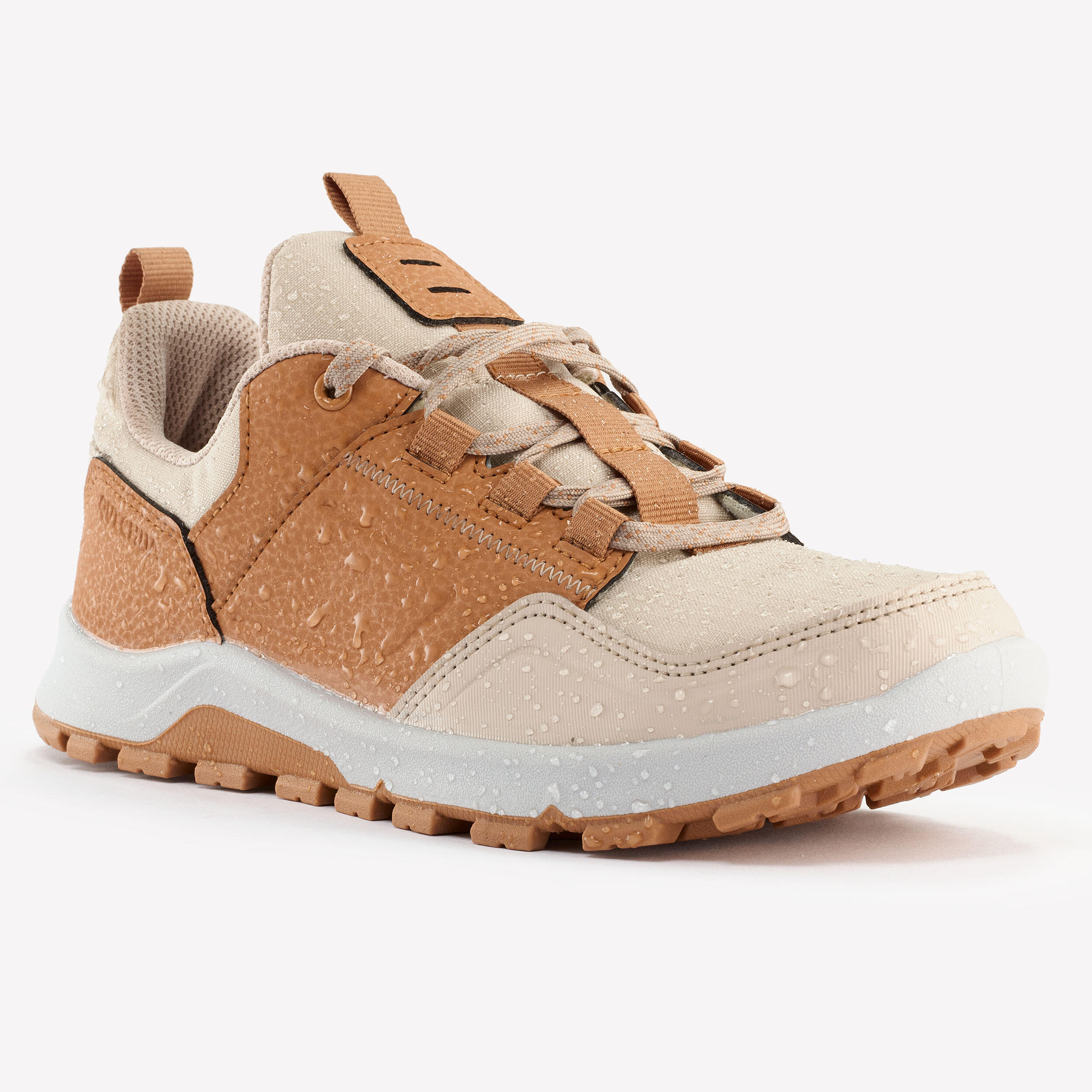 Chaussures de randonnée à lacets déperlantes 35 au 38 enfant, NH500 beige 6/11