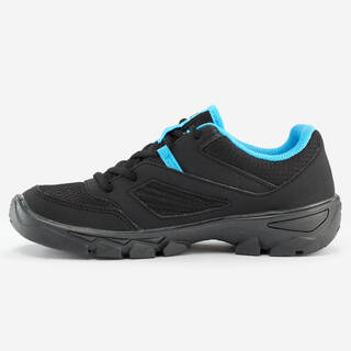 Kids’ laced hiking boots, UK JR size 2.5 - 5, NH100 - Black