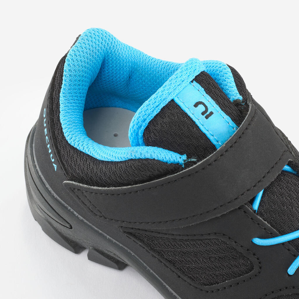 Detská turistická obuv NH100 na suchý zips 24-34 čierna