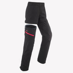 Kids’ Modular Hiking Trousers MH500 Aged 7-15 Black