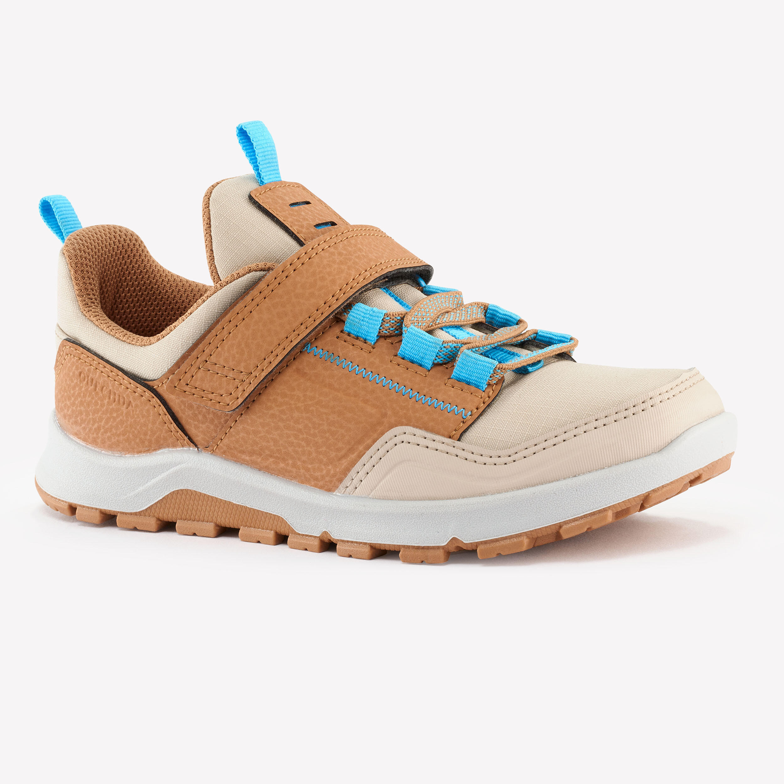 Scarponcini da trekking per bambini con velcro - NH500 LOW BROWN/BLUE - 28-34