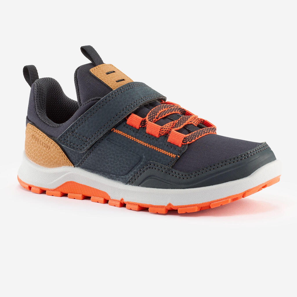 Wanderschuhe Kinder Gr. 28–34 niedrig Klettverschluss - NH500 blau/orange