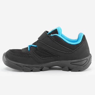 Kids’ hiking boots with riptab, UK sizes 7 to 2, NH100 - Black