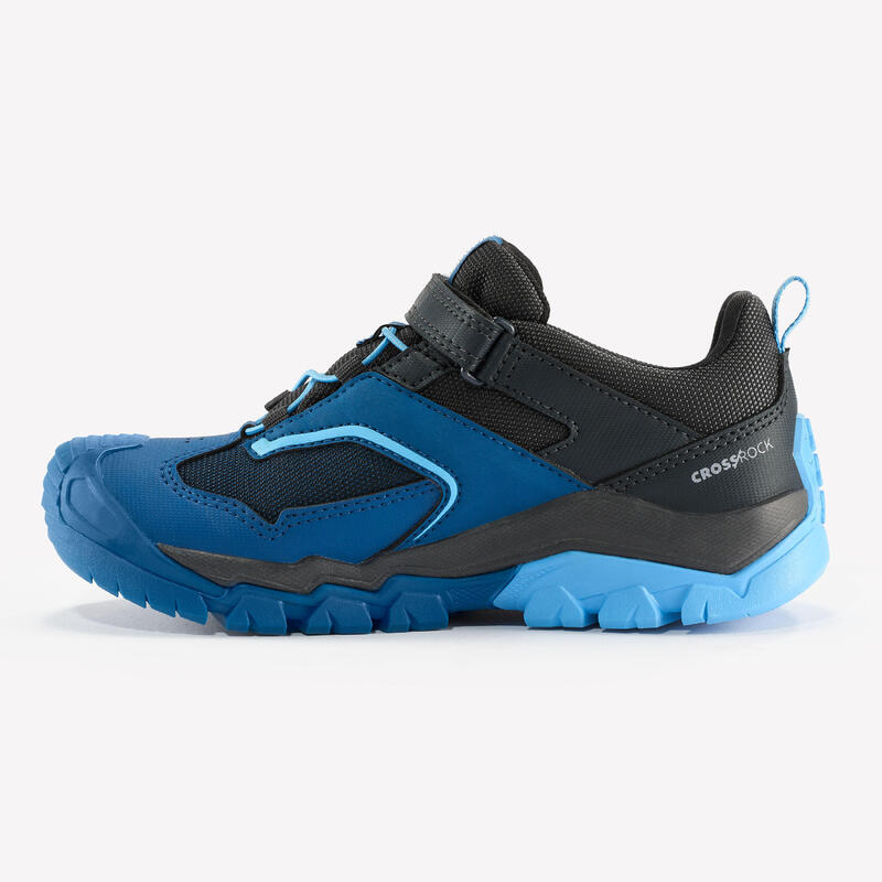 Chaussures imperméables de randonnée enfant scratch -CROSSROCK bleues- 28 au 34