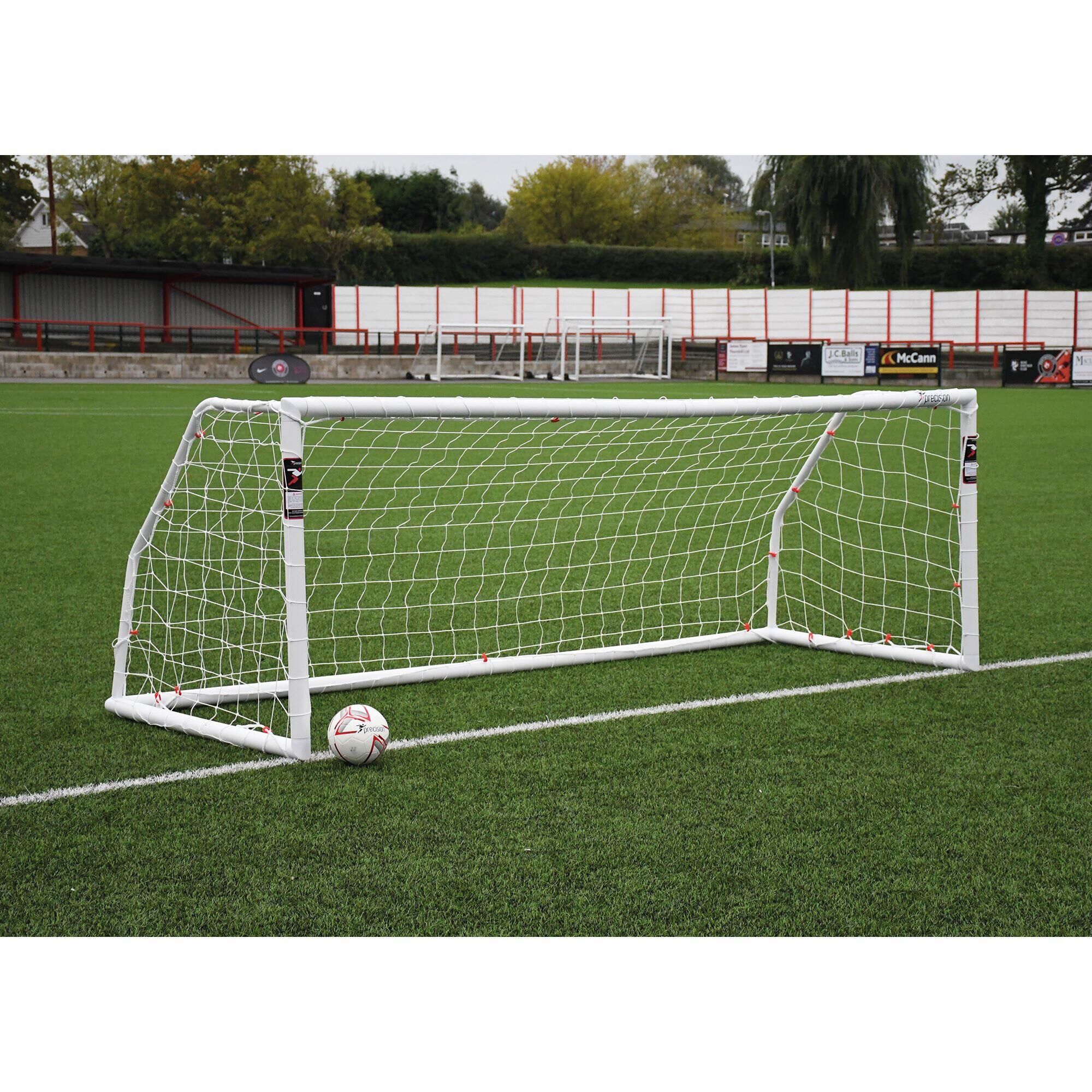 PRECISION TRAINING Precision Match Goal Posts 12' x 4' (BS 8462 approved) - White Colour