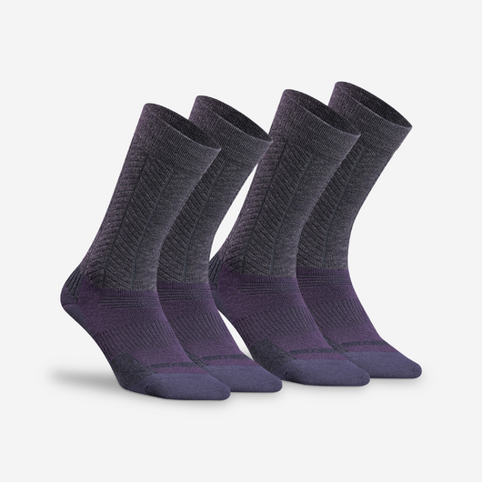 Chaussettes de randonnée chaudes, HIKE 500 Mid violet