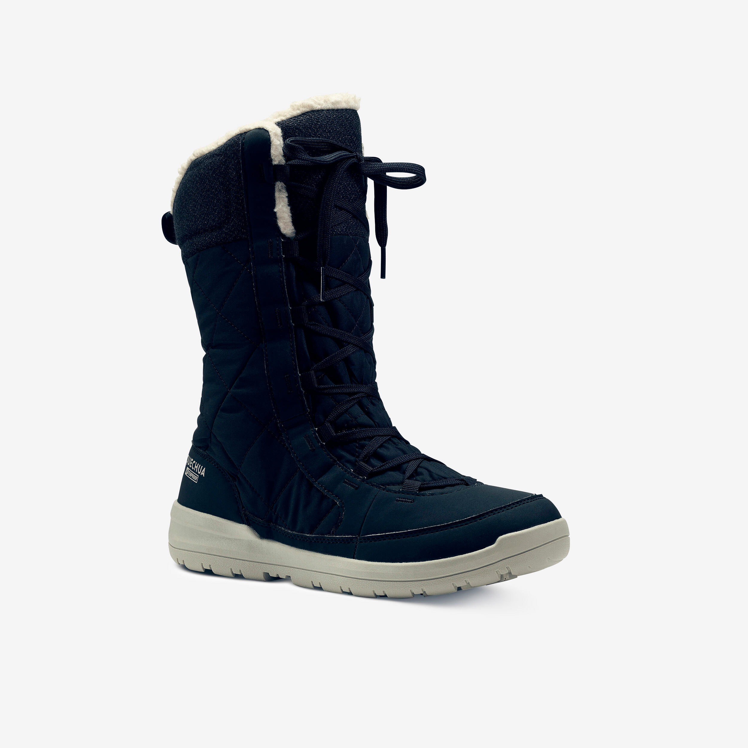 Warm waterproof snow boots - SH500 high - women's laces