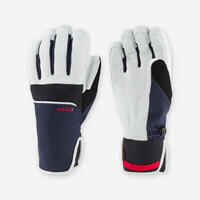 ADULT SKI GLOVES 550 - NAVY BLUE AND WHITE