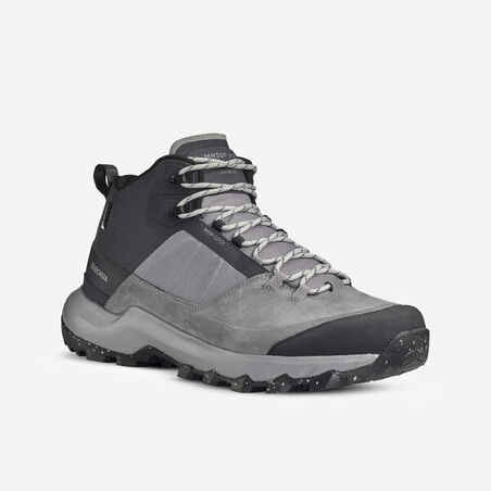 Botas de senderismo de montaña impermeables grises para hombre MH500