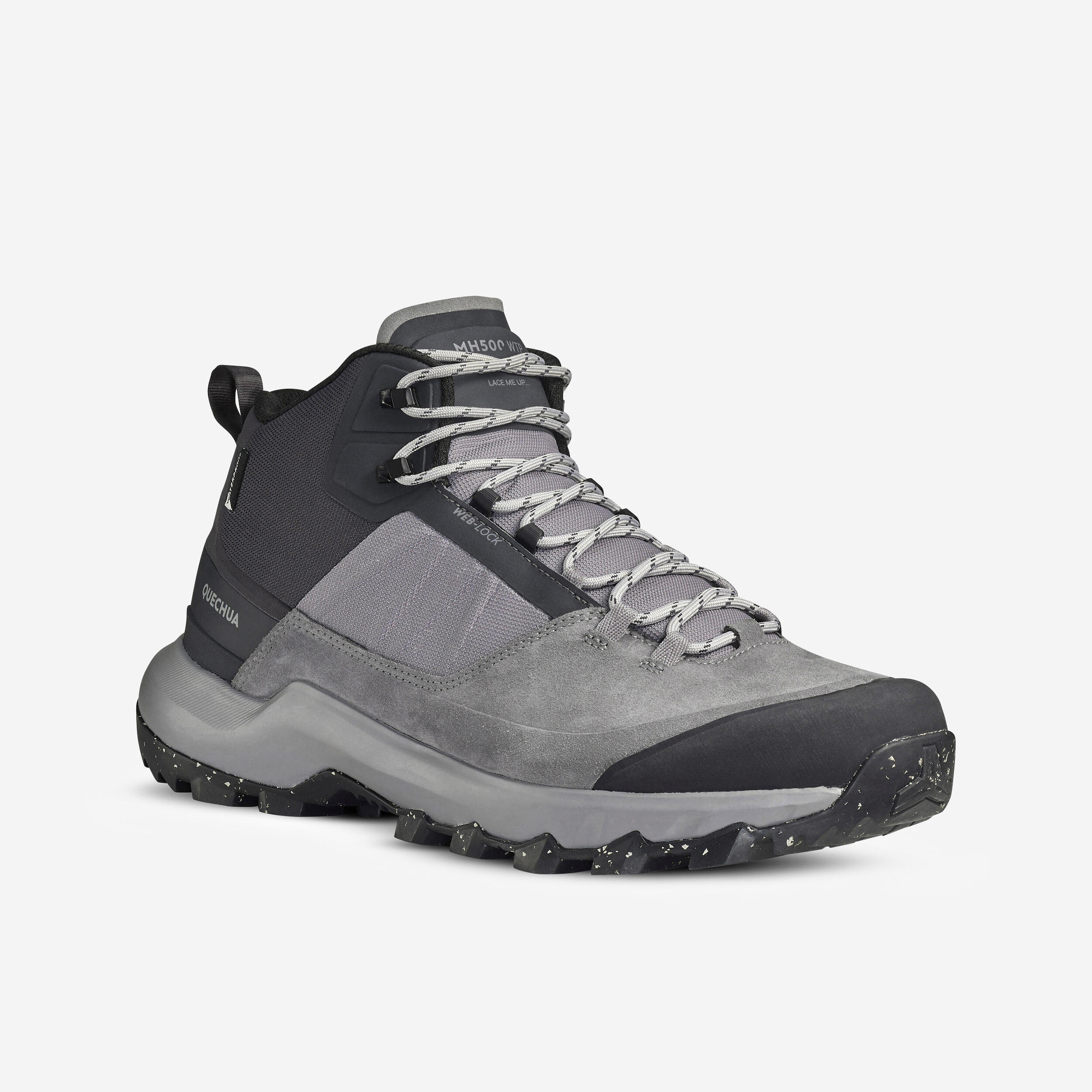 Waterproof mountain hiking boots - MH500 MID grey - men