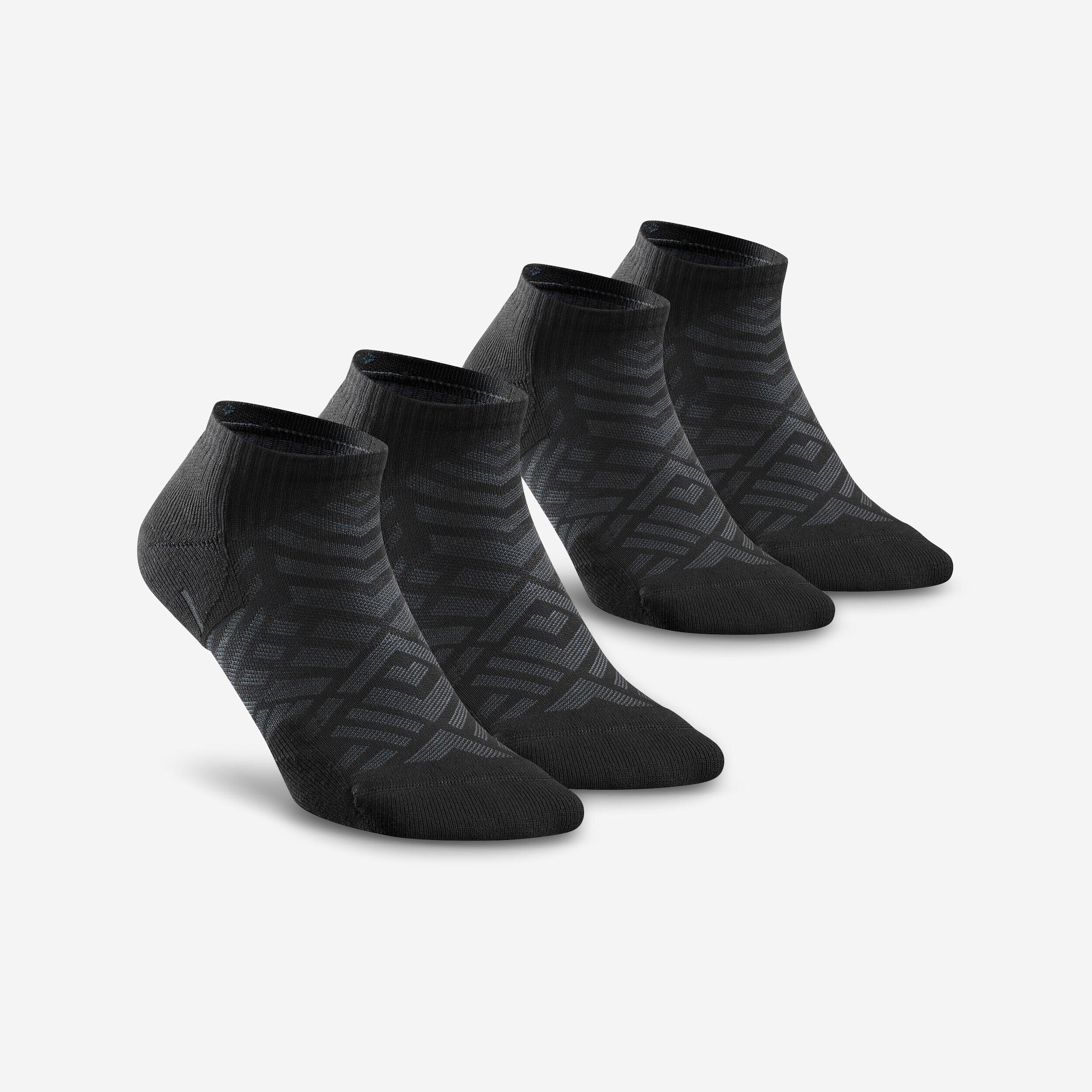 QUECHUA Socks Hike 100 Low 2-Pack  - black