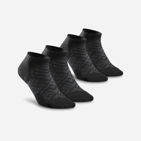 Črne nizke pohodniške nogavice HIKE 100 (2 para)