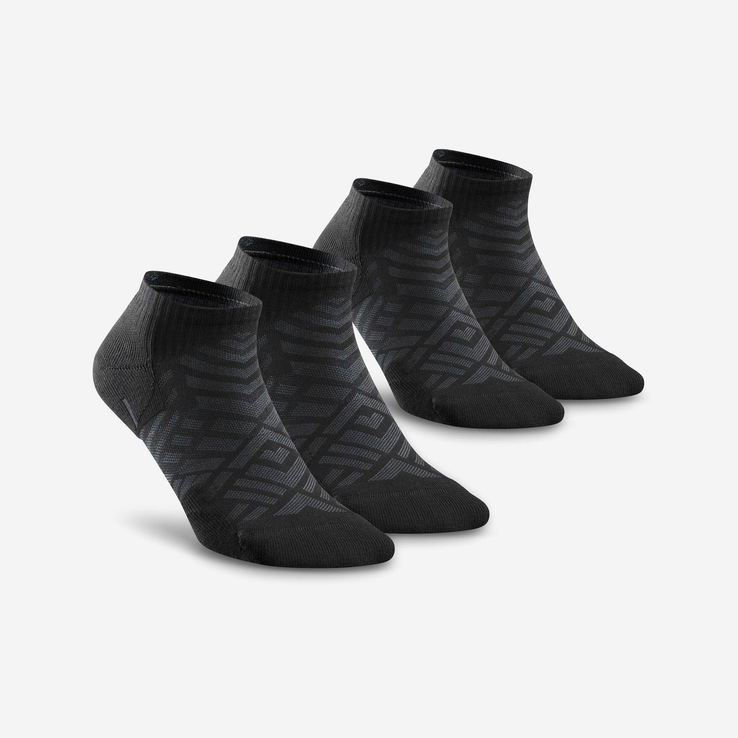 Calzini bassi Hike 100 - Nero - Set di 2 paia