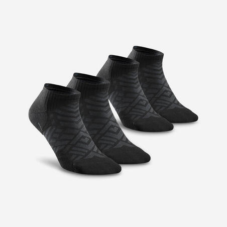Crne niske čarape za planinarenje HIKE 100 (dva para)