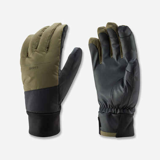 
      Adult ski gloves 100 - LIGHT Khaki / Black
  