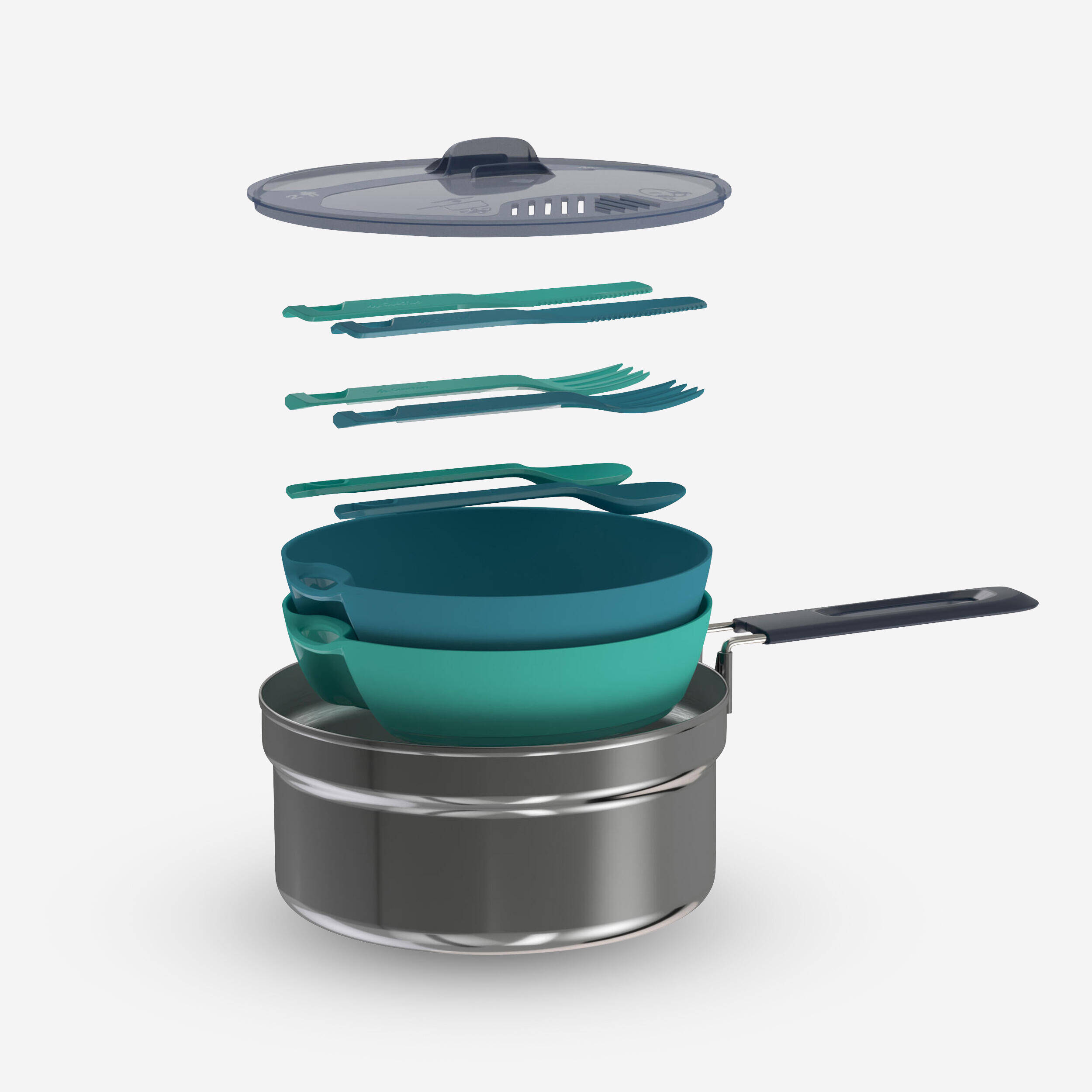 Camping Cookset Stainless Steel MH100 2 Person (1.6L) -  1