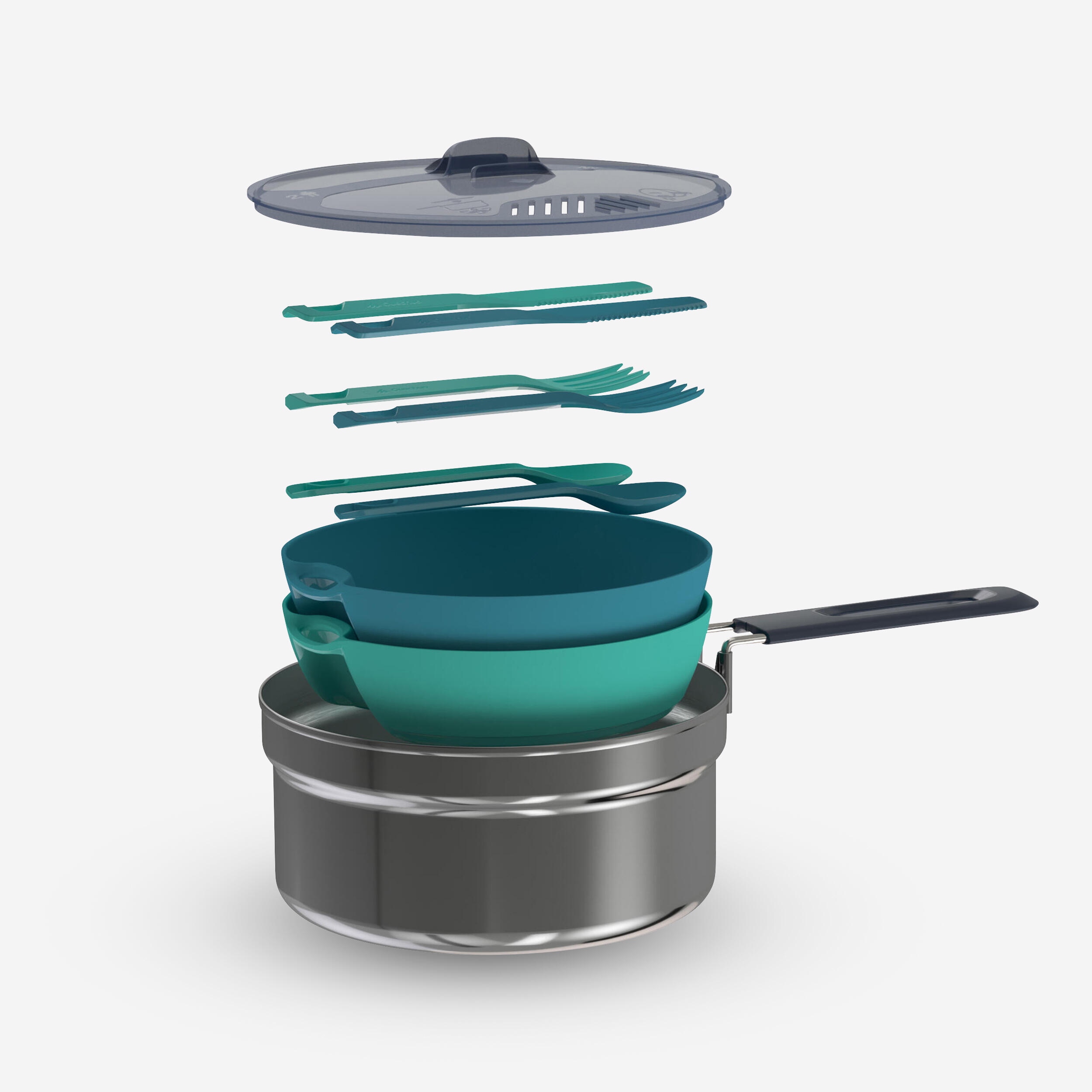 2 person hiker's camp stainless cookset (1.6L) MH 100