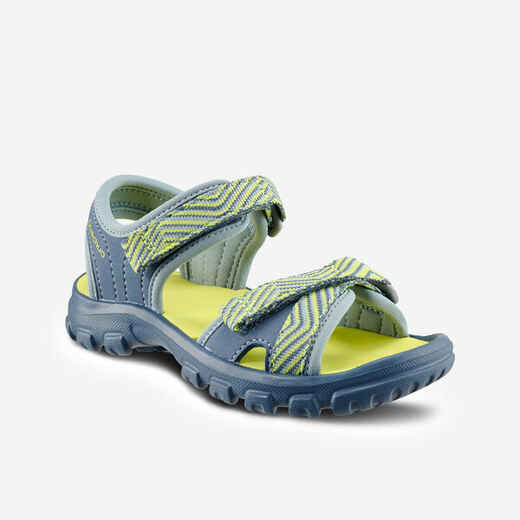 
      Kids' hiking sandals - Kids' MH100 blue and yellow - size 24 to 31
  