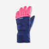 Detské hrejivé a nepremokavé lyžiarske rukavice 100 modro-ružové fluorescenčné