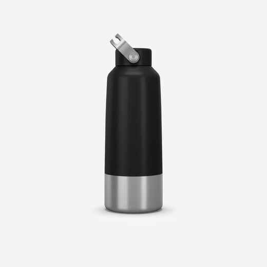 
      Gourde inox 1L avec bouchon à vis pour la randonnée - Noir
  