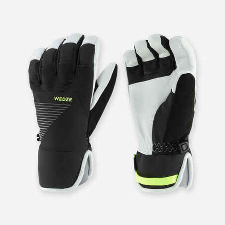 KIDS’ WARM AND WATERPROOF SKI GLOVES - 900 BLACK