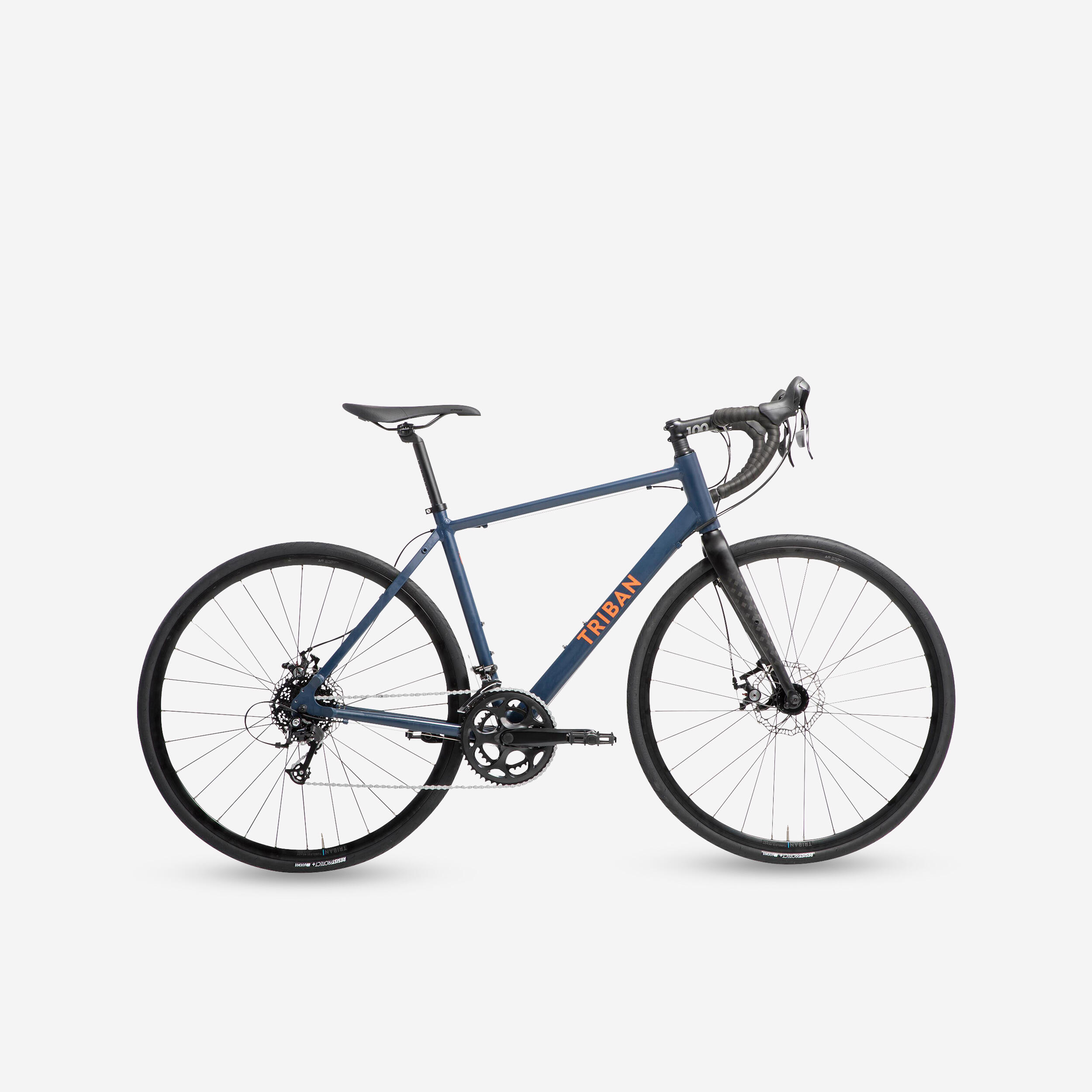 TRIBAN Comfortable, light carbon fork and disc brake RC 120 road bike, blue