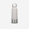 Stainless Steel Water Bottle with Wide Carry Handle Cap - 1 Litre Beige