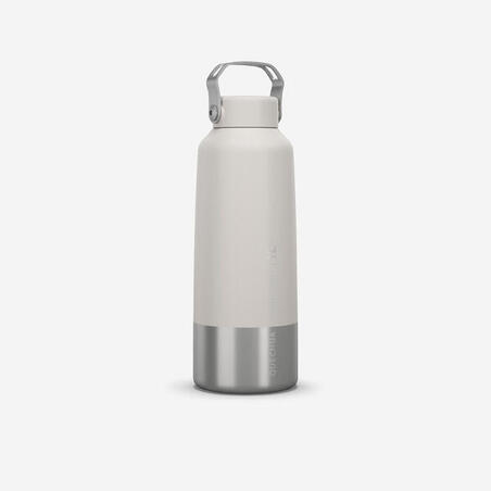 Gourde inox 1L avec bouchon à vis pour la randonnée - Blanc